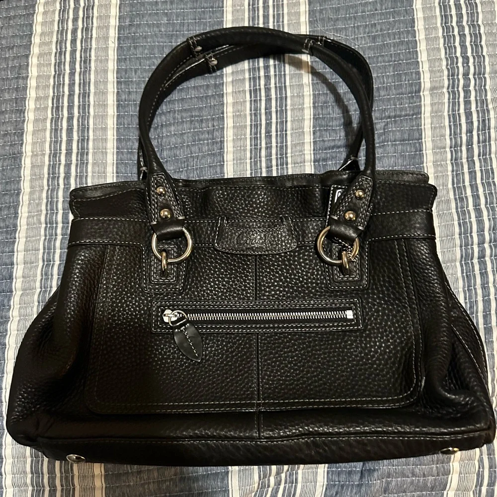 Coach Black Leather Shoulder Bag - Picture 1 of 7